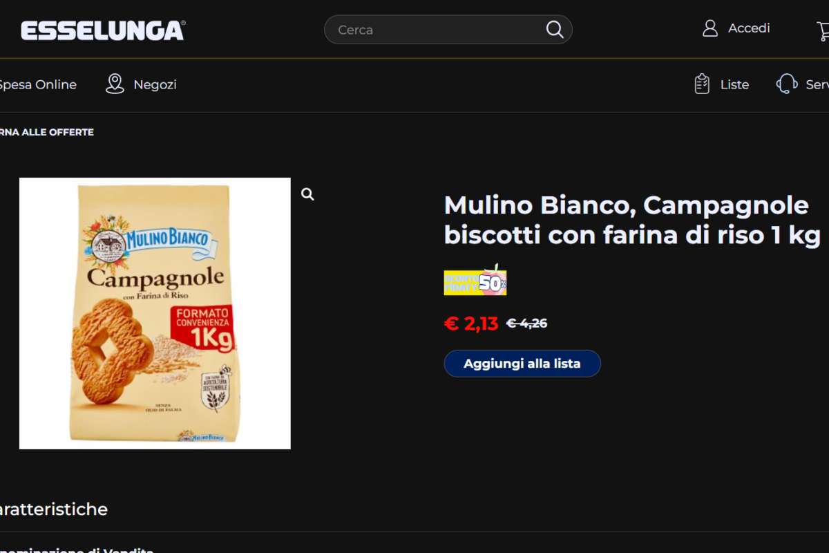 Esselunga offerta 50% sconto