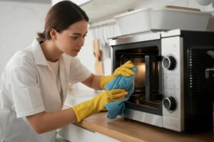 come pulire il forno a microonde