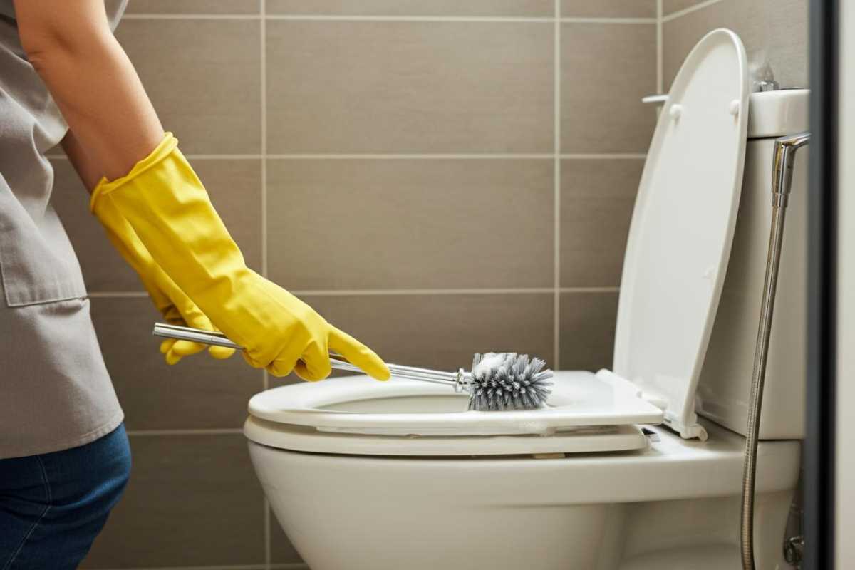 pulizia dello spazzolone del wc